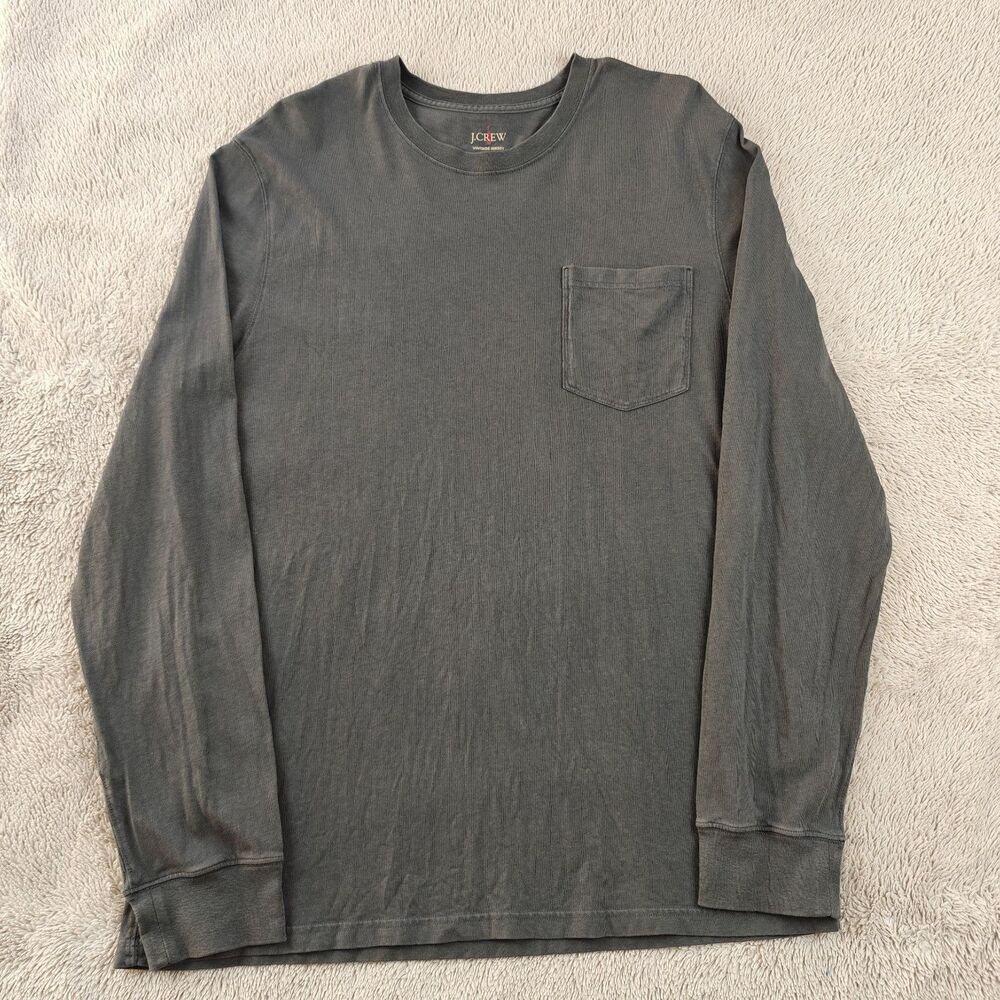 J Crew Vintage Jersey Long Sleeve T-Shirt Men's XL Gray Minimalist Neutral